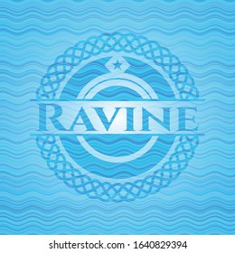 Ravine water wave representation emblem background. Vector Illustration. Detailed.