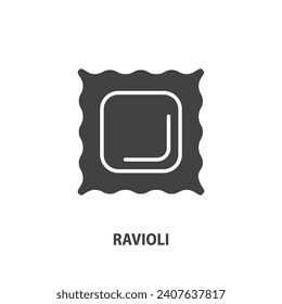 Ravioli glyph icon. Italian pasta symbol. Vector illustration.