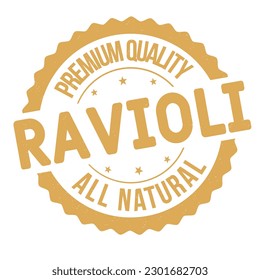 Ravioli grunge rubber stamp on white background, vector illustration