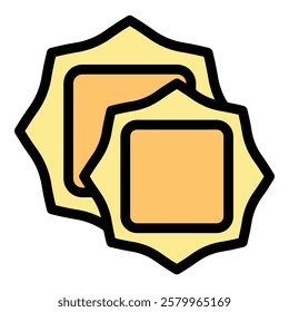 Ravioli icon. Outline Ravioli vector icon for web design isolated on white background color flat