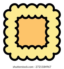 Icono de cocina de ravioli. Icono del Vector de la cocina de los ravioles para el Diseño web aislado en el color de fondo blanco plano