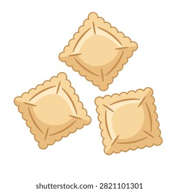 Ravioli Pasta Clipart Vector Flat Illustration Logo Icon