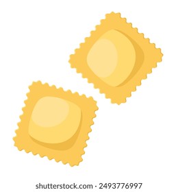 ravioli pasta flat vector illustration clipart