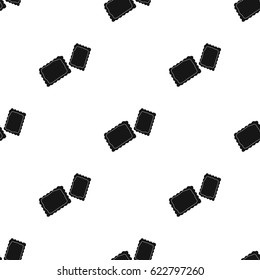 Ravioli pasta icon in black style isolated on white background. Types of pasta pattern stock vector illustration.