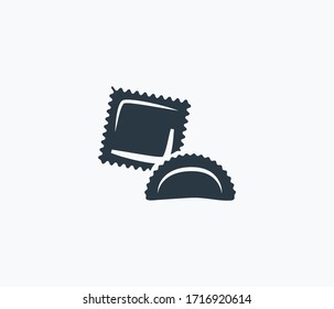 Ravioli pasta icon isolated on clean background. Ravioli pasta icon concept drawing icon in modern style. Vector illustration for your web mobile logo app UI design.