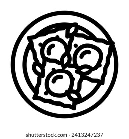 ravioli pasta italian cuisine line icon vector. ravioli pasta italian cuisine sign. isolated contour symbol black illustration