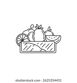 Raw Bar with Fruit Behind Representing Healthy Snack and Nutrition