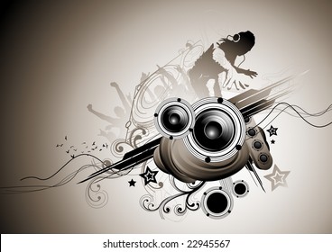 Raw beats... Musical vector elements.