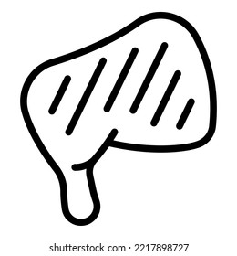 Raw beef icon outline vector. Pork meat. Food ham