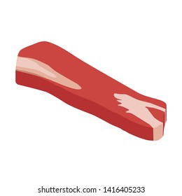 Raw beef meat isolated on white background. 