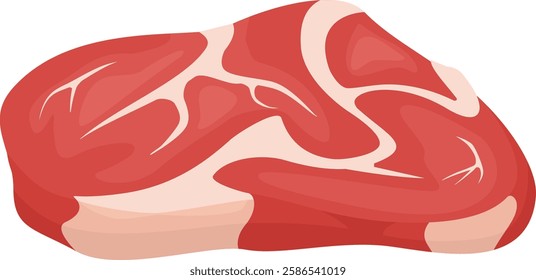 Raw beef steak featuring rich marbling and distinct fat lines, enhancing flavor and tenderness for grilled dishes, perfect for creating mouthwatering meals