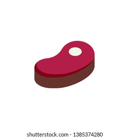 Raw beef steak flat icon, vector sign, Meat steak colorful pictogram isolated on white. Symbol, logo illustration. Flat style design