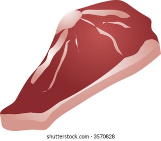 Raw beef steak, food ingredient, 3d isometric illustration
