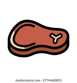 Raw beef steak illustration icon with nutrition beefsteak illustration