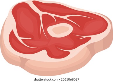 Raw beef steak isolated against a white background, highlighting its role as a rich protein source. Emphasizing culinary, butchery, and barbecue themes, showcasing fresh, juicy meat