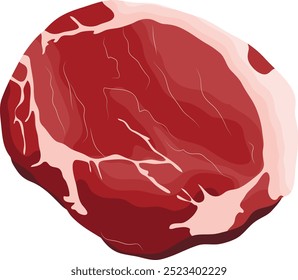 Raw Beef Steak Meat Sliced Isolated on White Background
