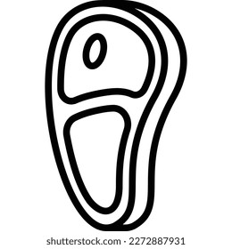 Raw beef steak thin line icon. Modern vector illustration of meat.