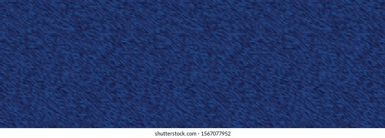 Raw Blue Faux Denim Border Texture Background. Dark Plain Indigo Chambray Seamless Pattern. Close Up Textile Weave for Classic Work WearJeans Fabric Effect. Dyed Men Fashion Ribbon Trim. Vector EPS10 