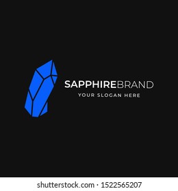 Raw blue Sapphire Gem Logo template