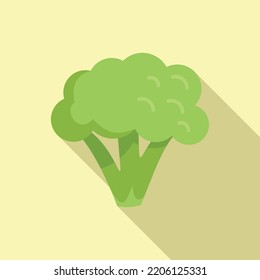 Raw brocoli icon flat vector. Vegetable cabbage. Plant salad