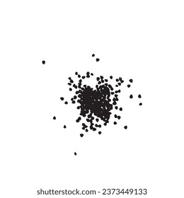 Raw Buckwheat Pile Icon, Dry Buck Wheat Grains Silhouette, Russian Kasha Symbol, Black Minimal Buckwheat Icon Vector Illustration on White Background Top View