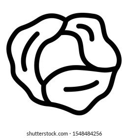 Raw cabbage icon. Outline raw cabbage vector icon for web design isolated on white background