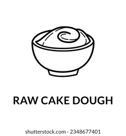 Raw cake dough line art icon design vector