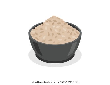 Raw cereal. Simple flat illustration.