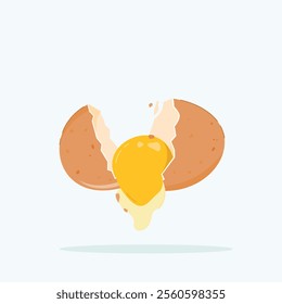 Raw chicken egg on isolated background. separating egg yolk and white, for poster and web icon