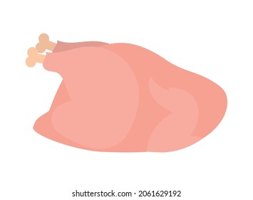 Raw Chicken Icon On White Background