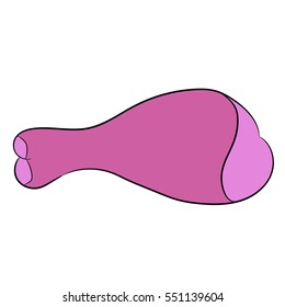 raw chicken leg on white background of vector illustrations