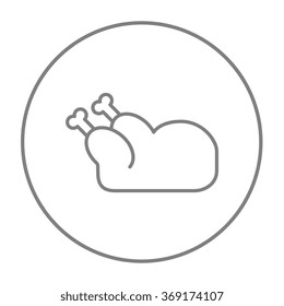 Raw chicken line icon.