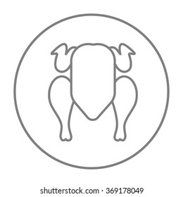 Raw chicken line icon.