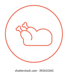 Raw chicken line icon.