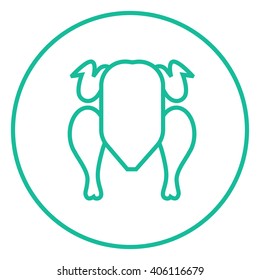 Raw chicken line icon.