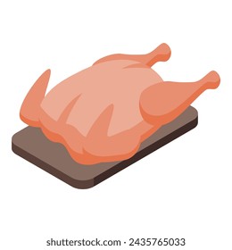 Raw chicken meat icon isometric vector. Feed production. Manufacturing meat