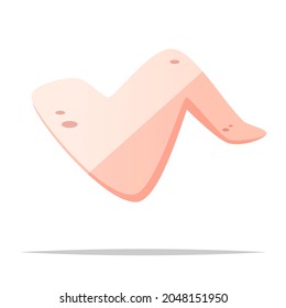 Raw chicken wing vector isolated illustration