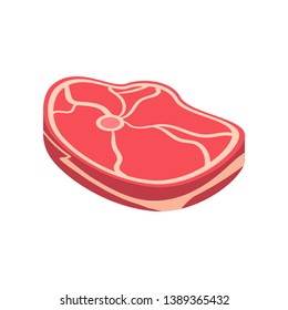 Raw cow steak, from city meat shop, for bbq