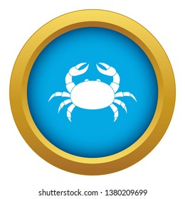 Raw crab icon blue vector isolated on white background for any design