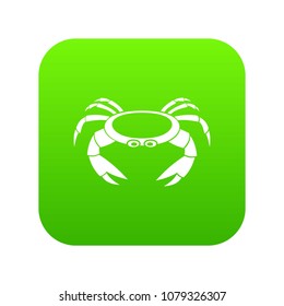 Raw crab icon digital green for any design isolated on white vector illustration