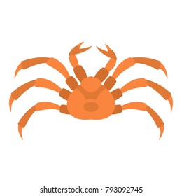 Raw crab icon flat isolated on white background vector illustration