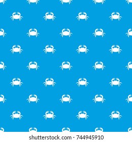 Raw crab pattern repeat seamless in blue color for any design. Vector geometric illustration