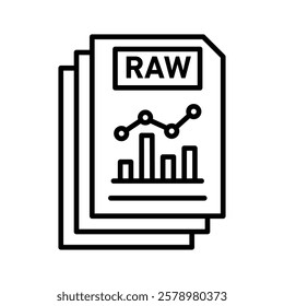 Raw data icon Black and white logo