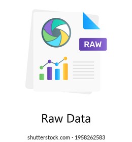 Raw Data Icon Design, Trendy Flat Editable Vector  