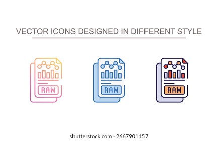 Design de ícone de dados brutos com ilustração de estoque de fundo branco