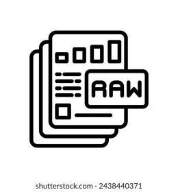 Raw Data icon in vector. Logotype
