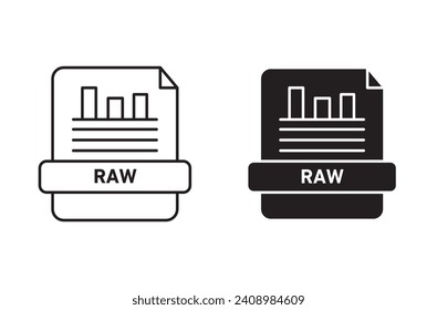 Raw data outline icon collection or set. Raw data Thin vector line art