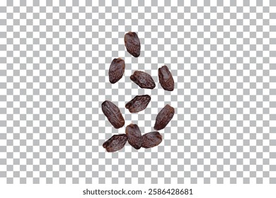 Raw Dates isolated on transparent background