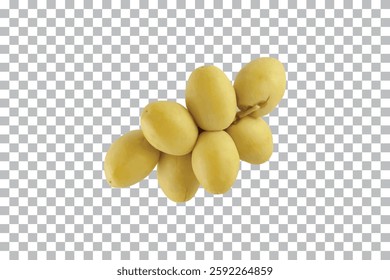 Raw dates isolated on transparent background