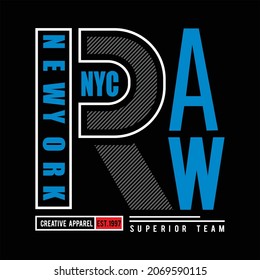 raw denim new york design typography vector illustration for print
